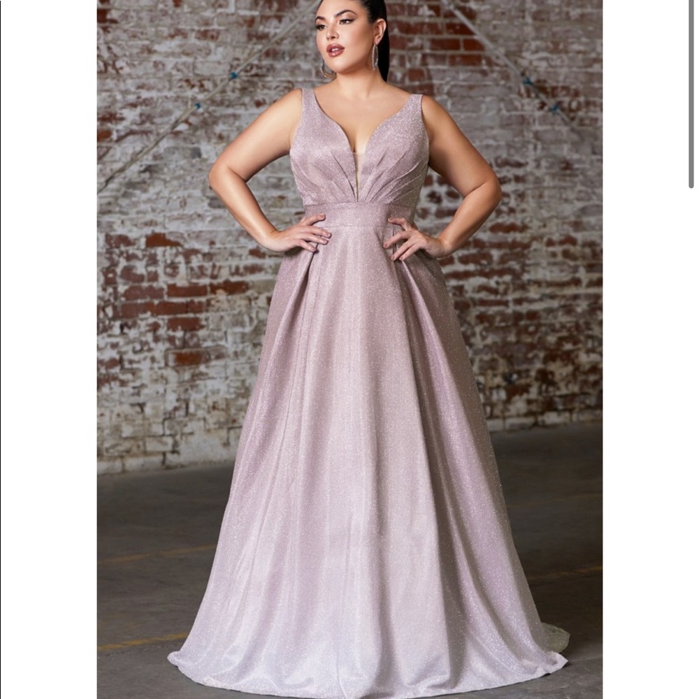 Pink Glitter Sparkle Ombré Prom Dress Pageant Gown Plus Size